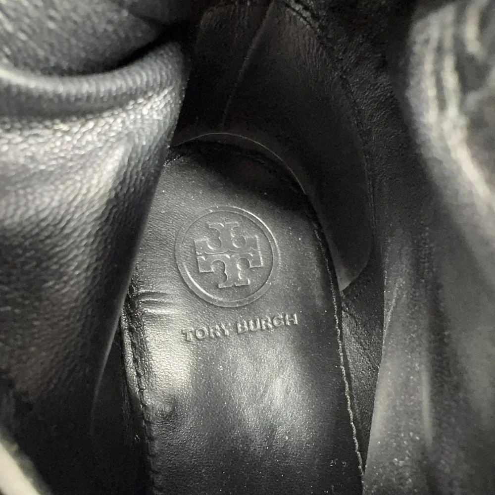 Tory Burch Willa Riding‎ Boots Women's Size 7 Over The Knee Black Leather Suede